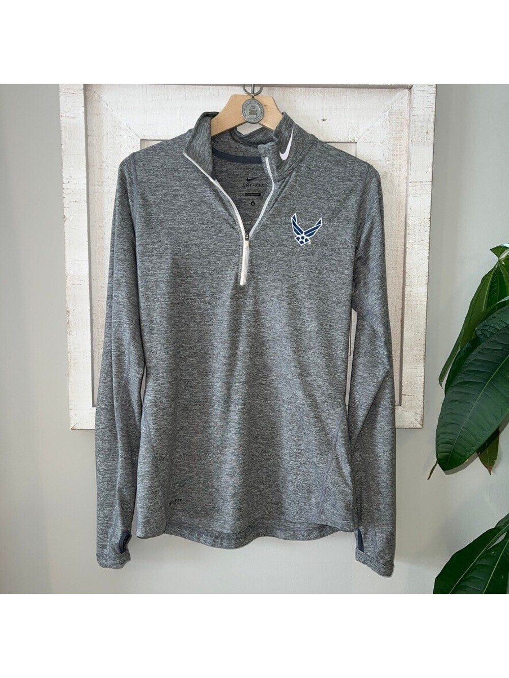 Nike Air Force long sleeve dri fit quarter zip shirt S